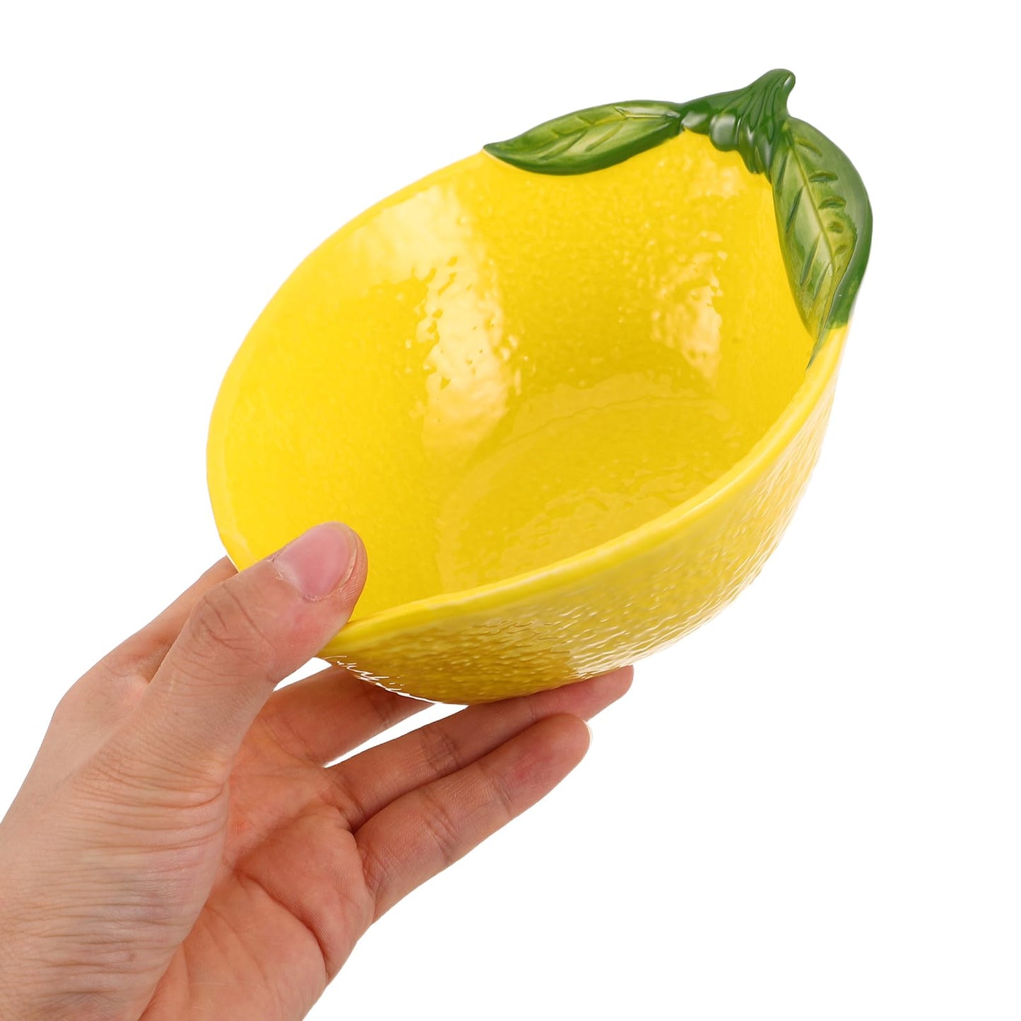 HAKIDZEL Lemon Shape Bowl Ceramic Dessert Bowl Fruit Serving Platter For Snacks Fruit Salad Decorative Jewelry Dishes For Home Kitchen Living Room Decor