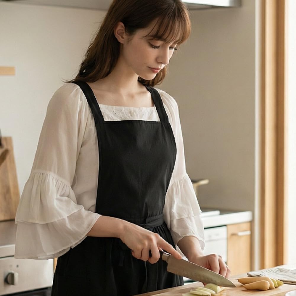 Yipruodhjkw Aprons For Women With Pockets, Suitable For Gardening Work, Kitchen Chef Apron Cooking