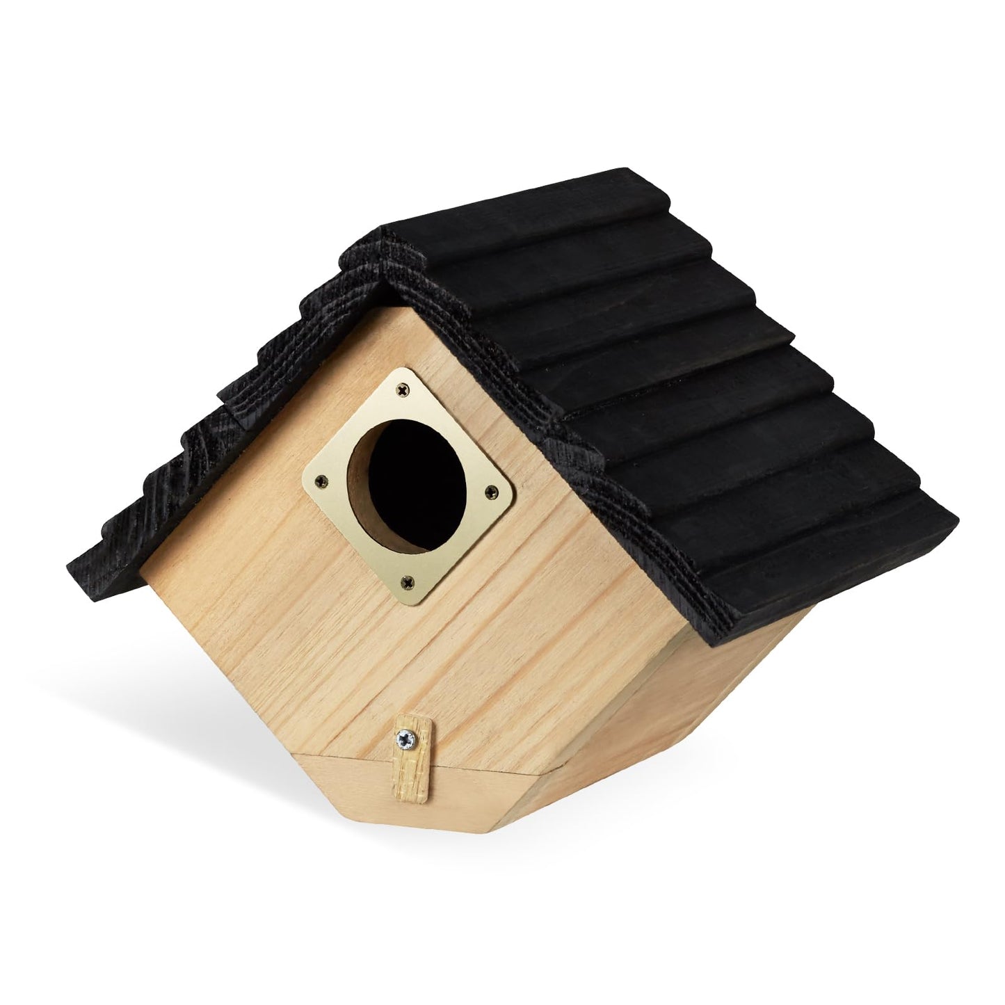 NATUREYLWL Bird House for Outside, Outdoor Bird Houses for Bluebirds, Finches & Cardinals, Wooden Birdhouse with Easy Clean Design, Hanging Birds Nest Box for Garden Decoration (8.6 x 5.9 x 7 Inch)