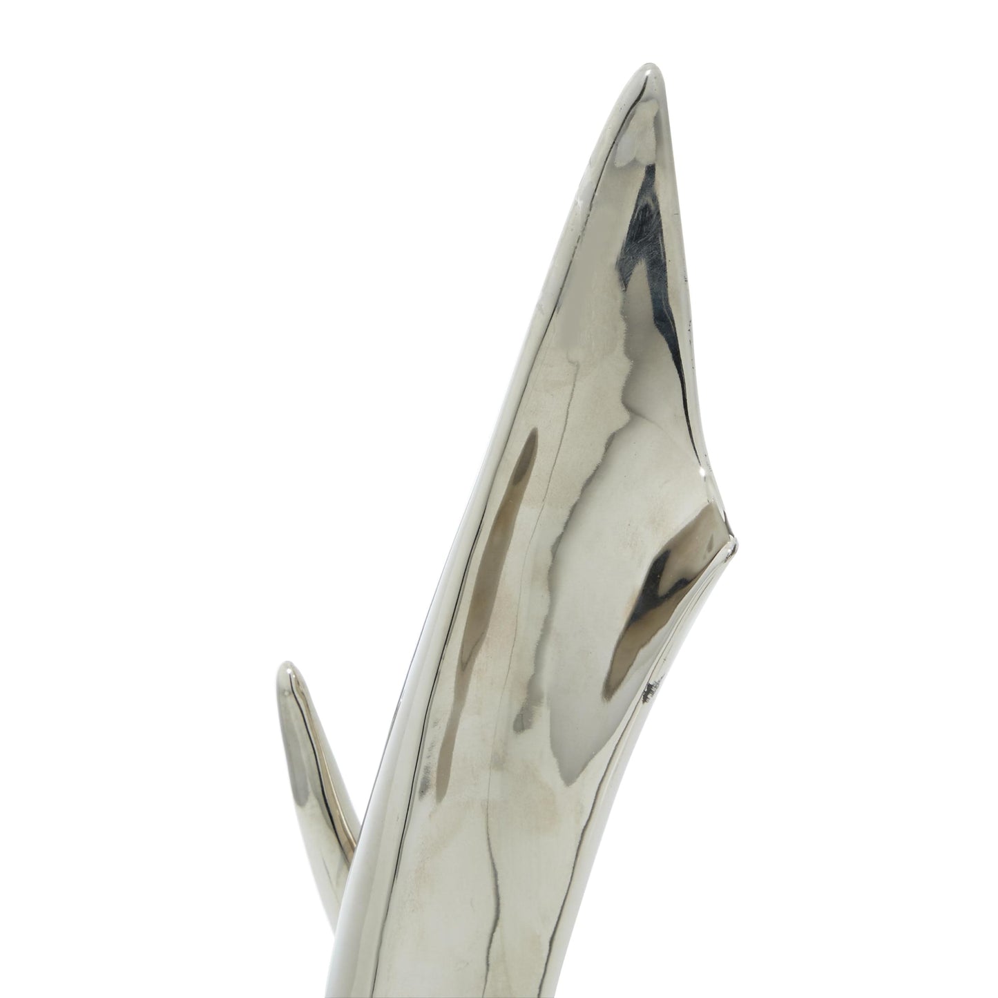 Deco 79 Porcelain Ceramic Abstract Decorative Sculpture Home Decor Statue with Black Base, Accent Figurine 8" x 4" x 17", Silver