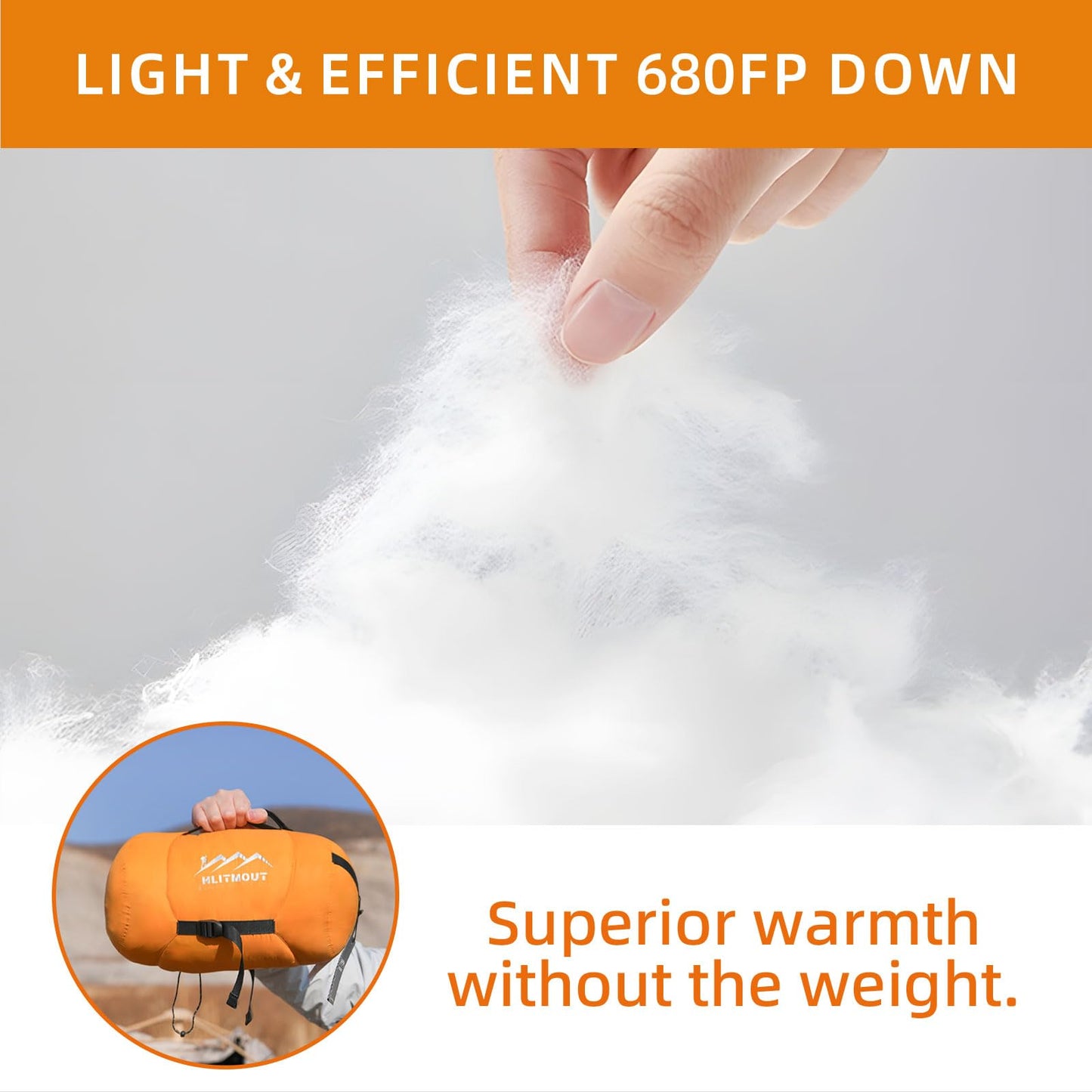 HLITMOUT 3-in-1 Down Sleeping Bag,Rectangular Lightweight Blanket Sleeping Bag for Adults,Teens Camping Hiking and Backpacking Outdoor and Indoor