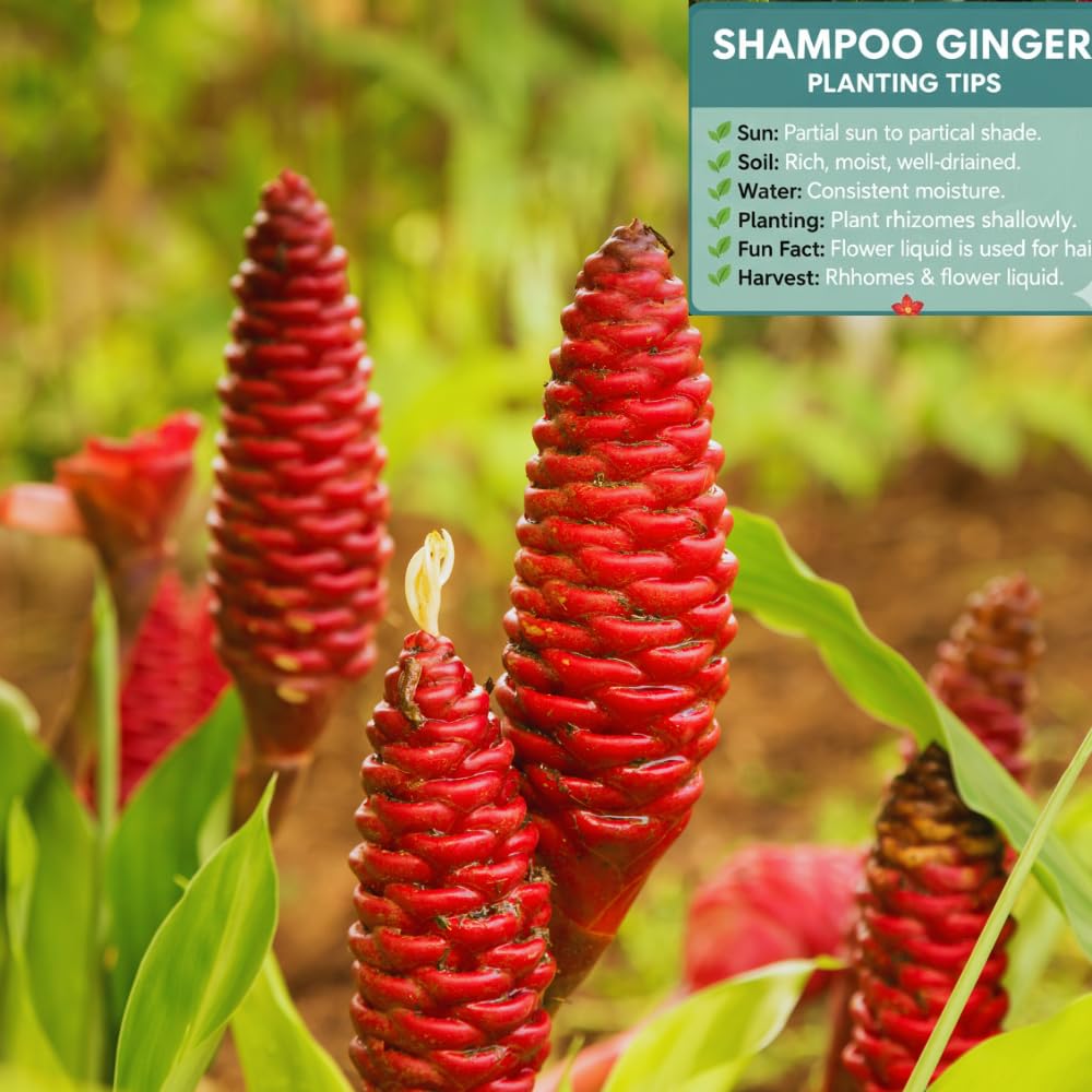 10 Shampoo Ginger Rhizomes for Planting, Zingiber Zerumbet Roots, Awapuhi Ginger Shampoo Plant Roots