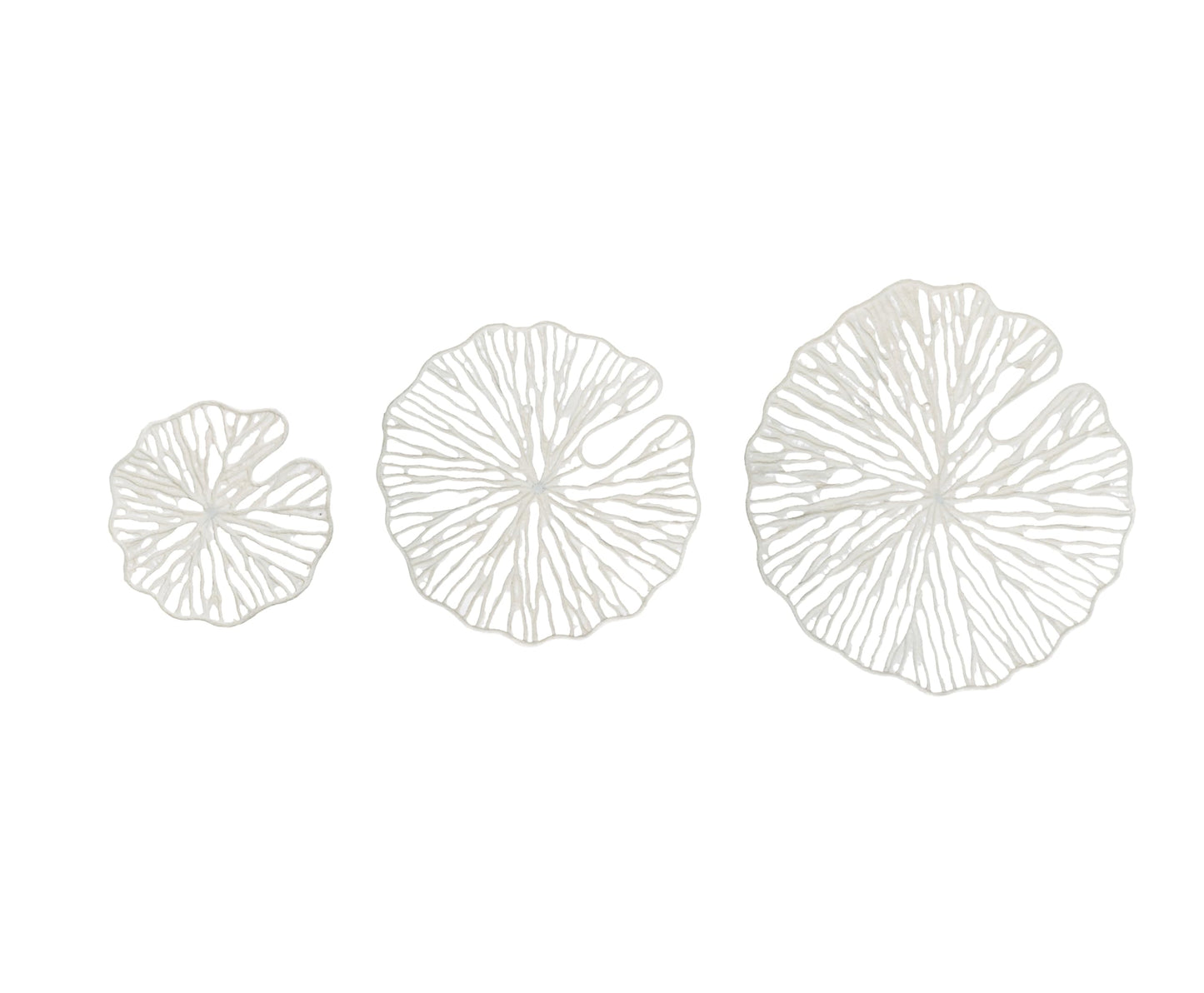 Creative Co-Op Handmade White Coral Shaped Paper & Metal Wall Décor (Set of 3 Sizes)