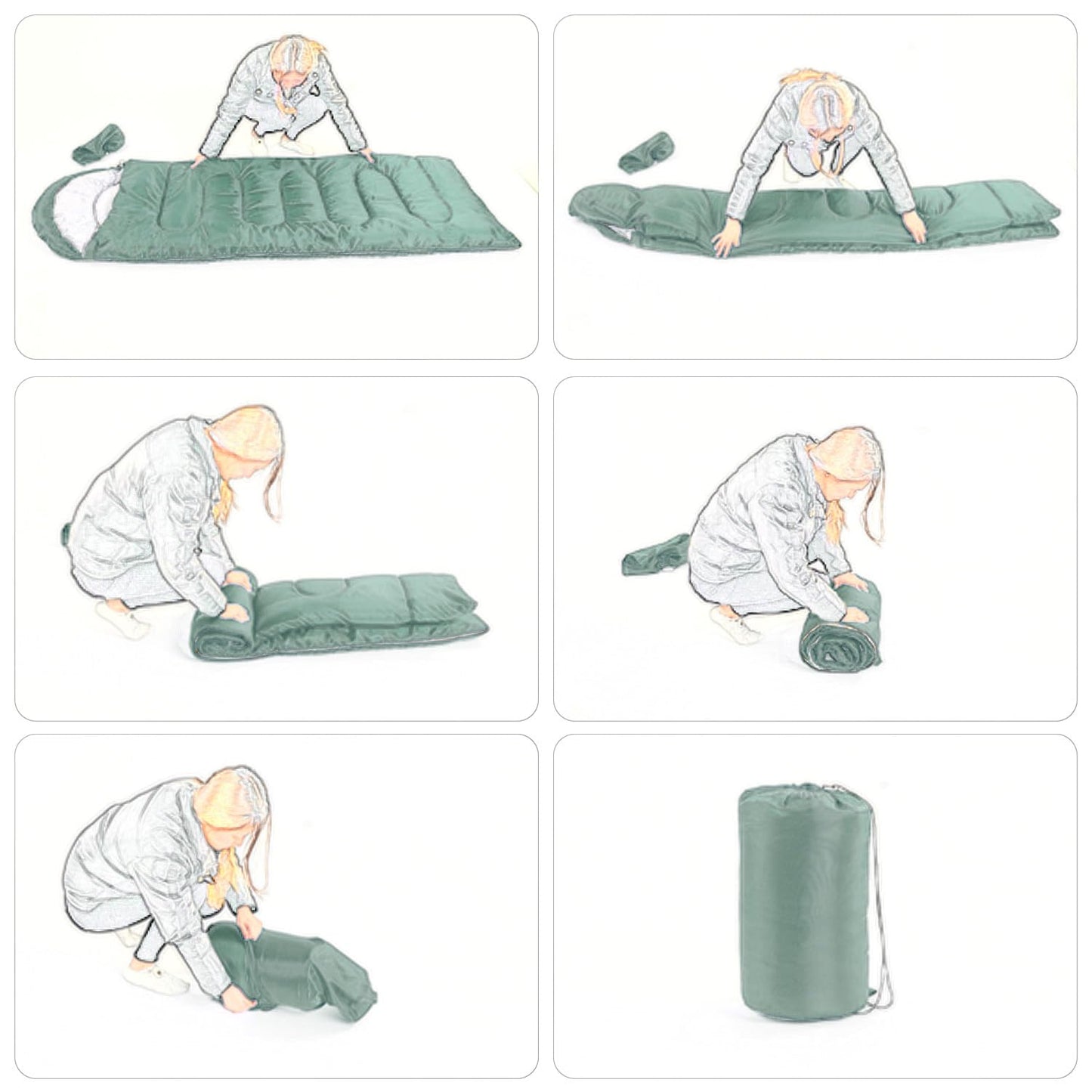 Wind Tour 3 Season Lightweight Waterproof Sleeping Bag Indoor & Outdoor for Hiking Backpacking Camping Traveling (2.2 lb | Green)