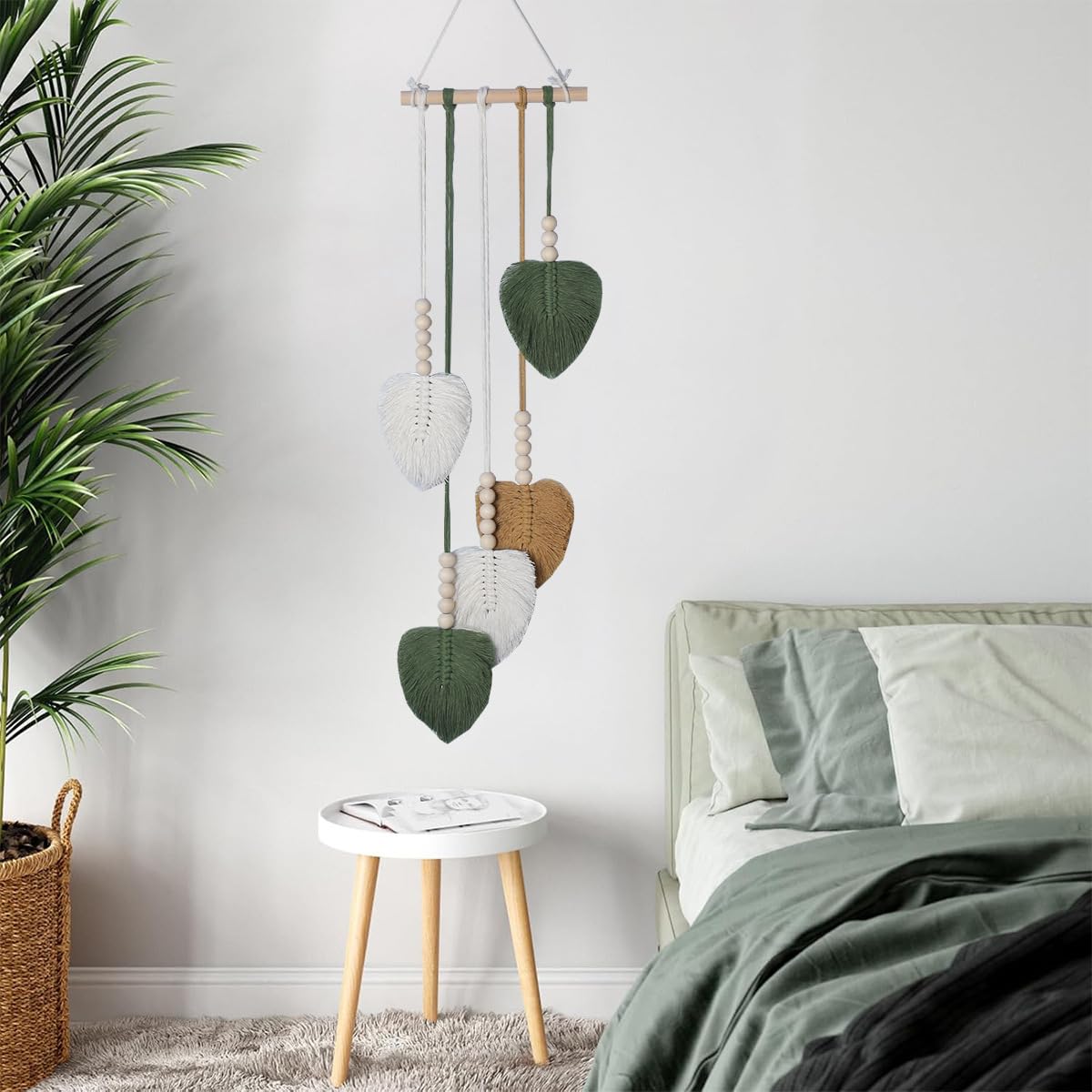 Shopdp handmade Woven Leaves Wall Hanging Decor, Macrame Hanging Tapestry for Apartment Bedroom Living Room Decoration