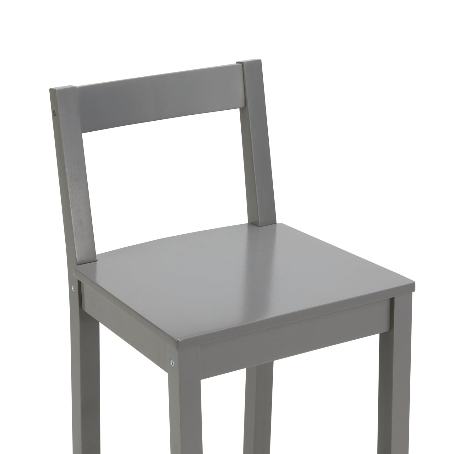 Amazon Basics Wooden Bar Stool with Backrest 24", Grey, 1 Unit