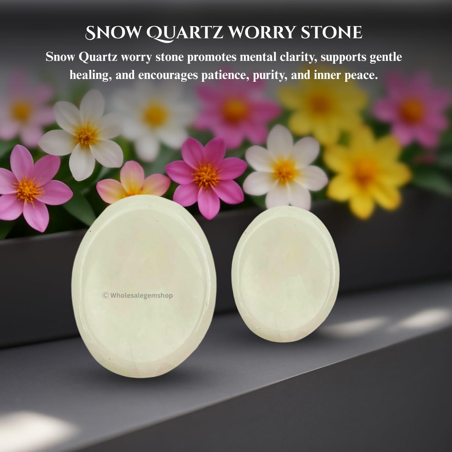 Snow Quartz Thumb Worry Stones Metaphysical Gemstone Crystal Healing Reiki Men Women Gift FENG Shui Positive Energy Love Wellness Palm Stones Wicca Powerful