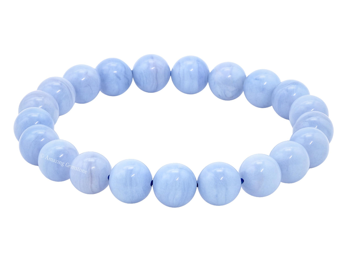 Amazing Gemstone Blue Lace Agate Bracelet for Women Men's Gifts - Protection Healing Crystal Bracelet - 8mm Gemstone Beaded Stretchable Bracelet Pulseras Para Hombres Mujer Stocking Stuffers Mothers Day Gift