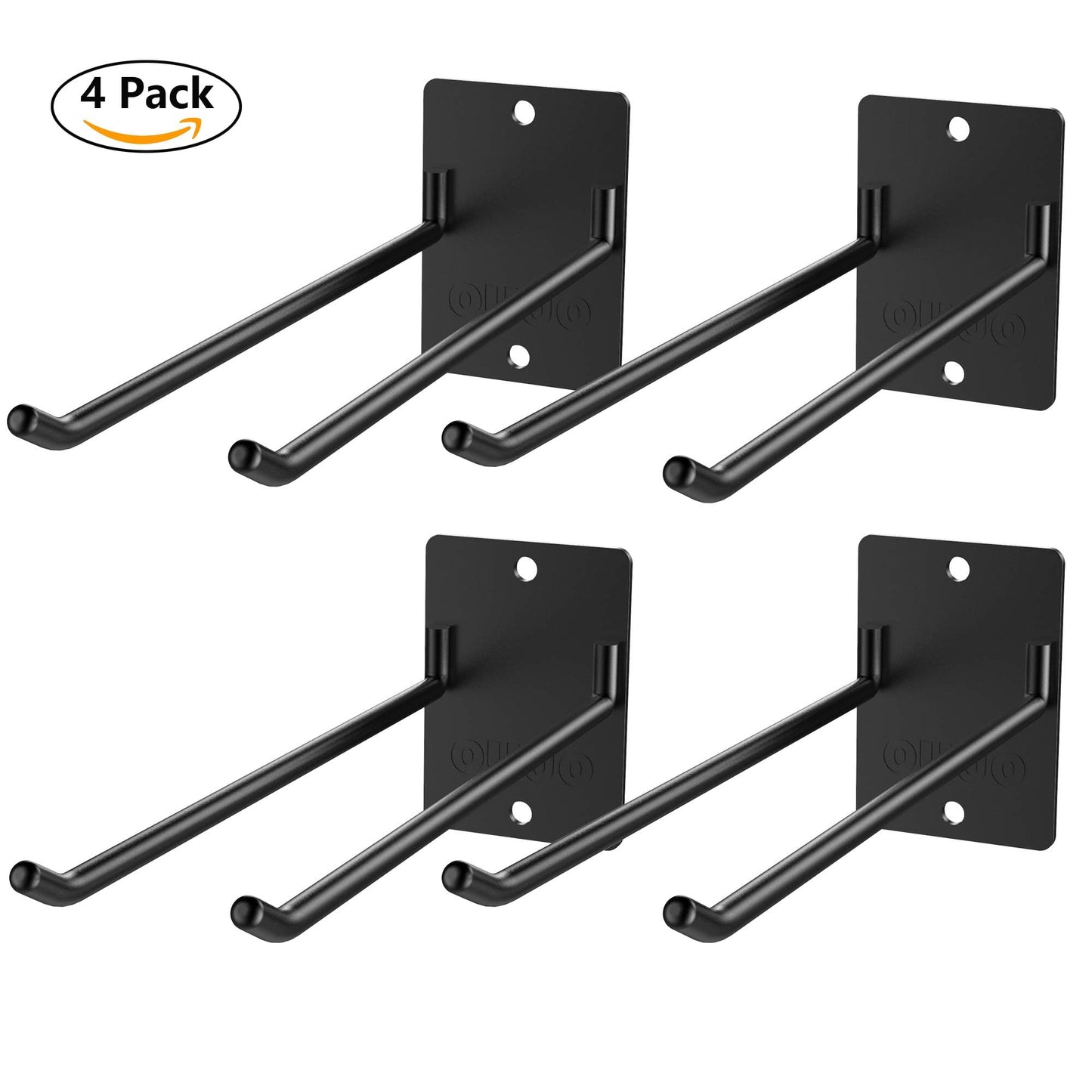 OUUO 4 Pack Garage Storage Organizer for Tool Organization Heavy-Duty Solid Steel Wall Hanger for Garden Tools - Shovel Holder, Rake Broom Yard Wall Mount Hooks - Overhead Garage Storage Rack