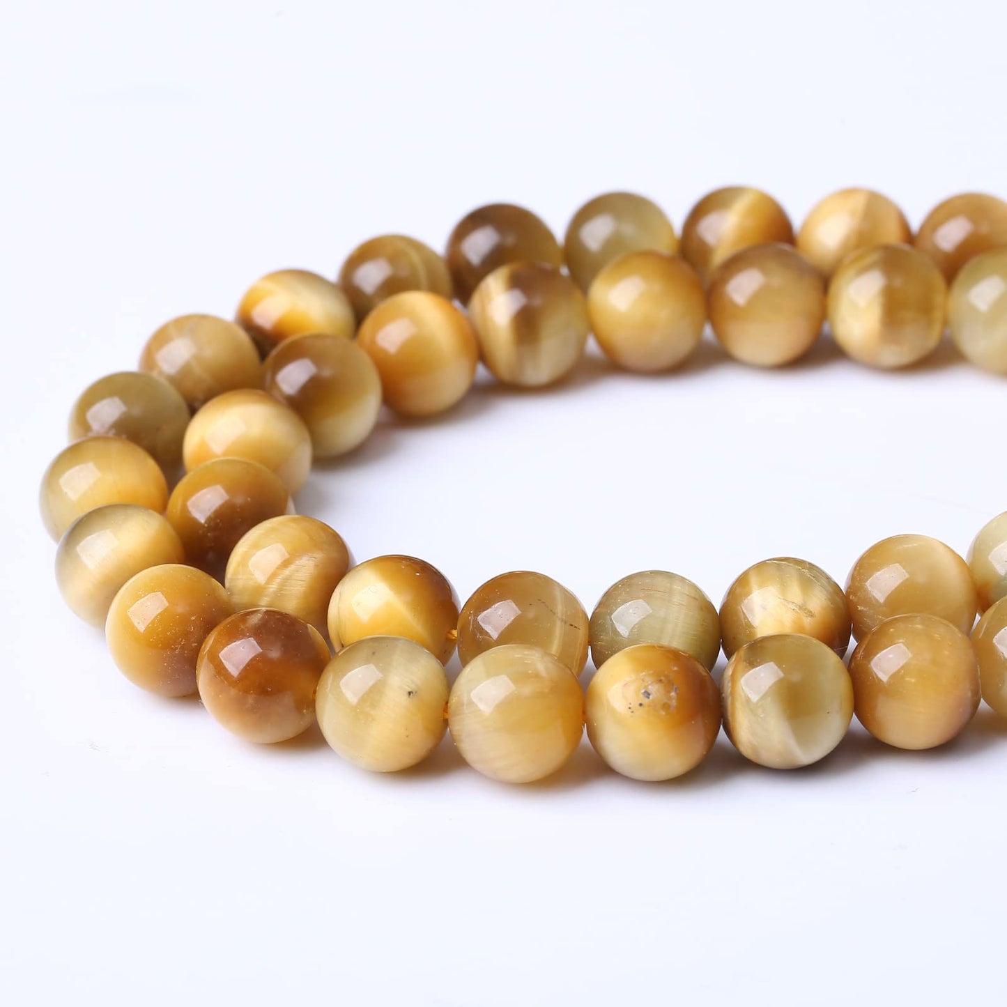 45PCS 8MM AAA Honey Gold Tiger Eye Stone Beads Natural Gemstone Bead Crystal Healing Energy Jewelry Making DIY 15 inches