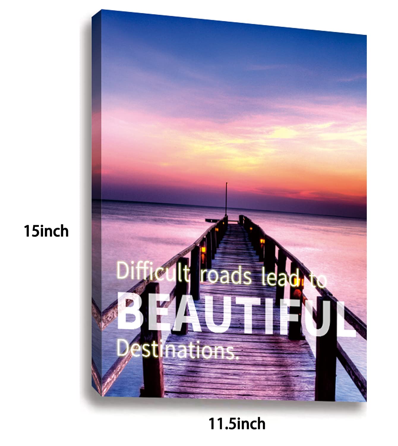 Motivational Landscape Canvas Art - Office & Home Decor, Suitable for Library, School, Gym, Living Room - Framed (29x38cm)