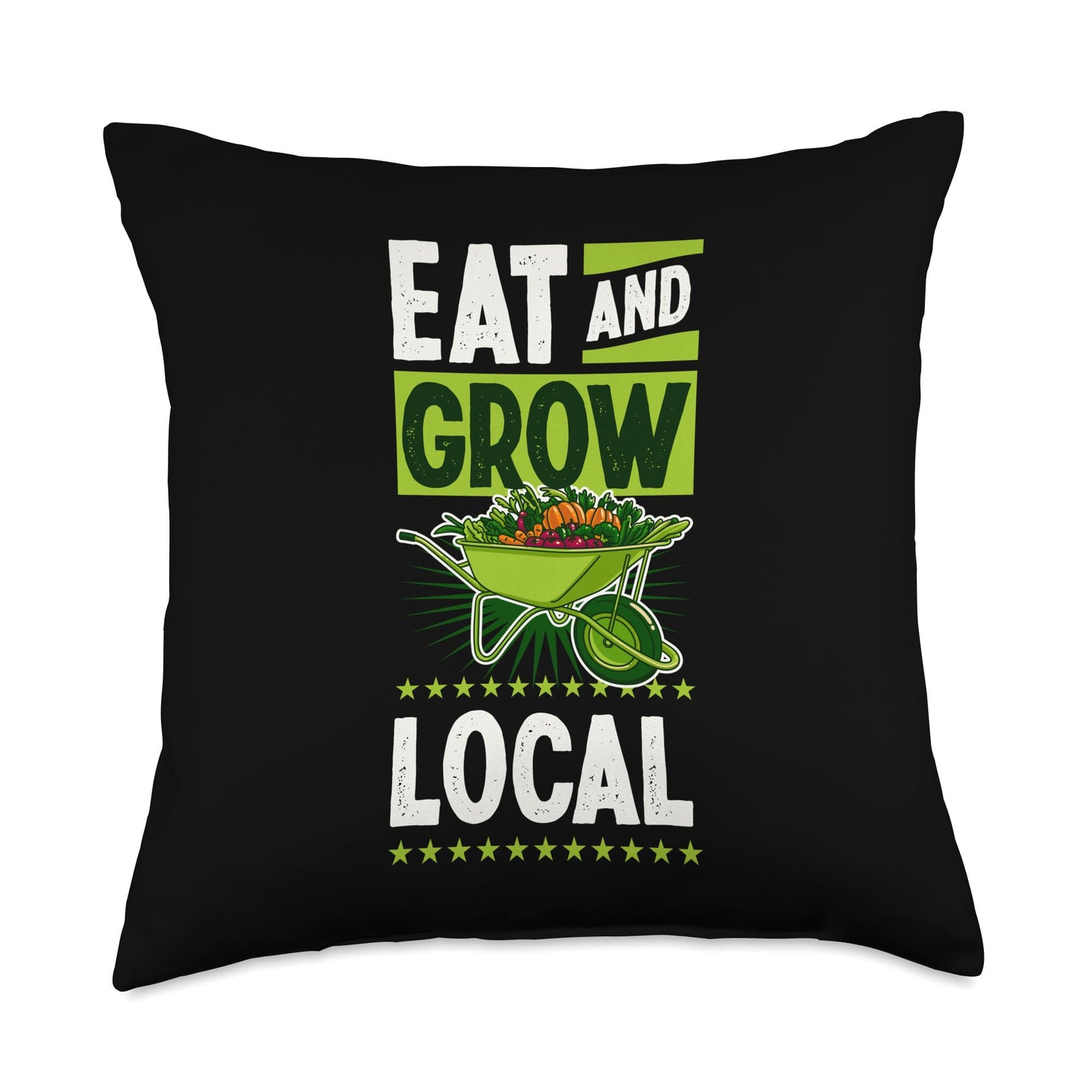 Eat And Grow Local Wheelbarrow Of Garden Vegetables Throw Pillow