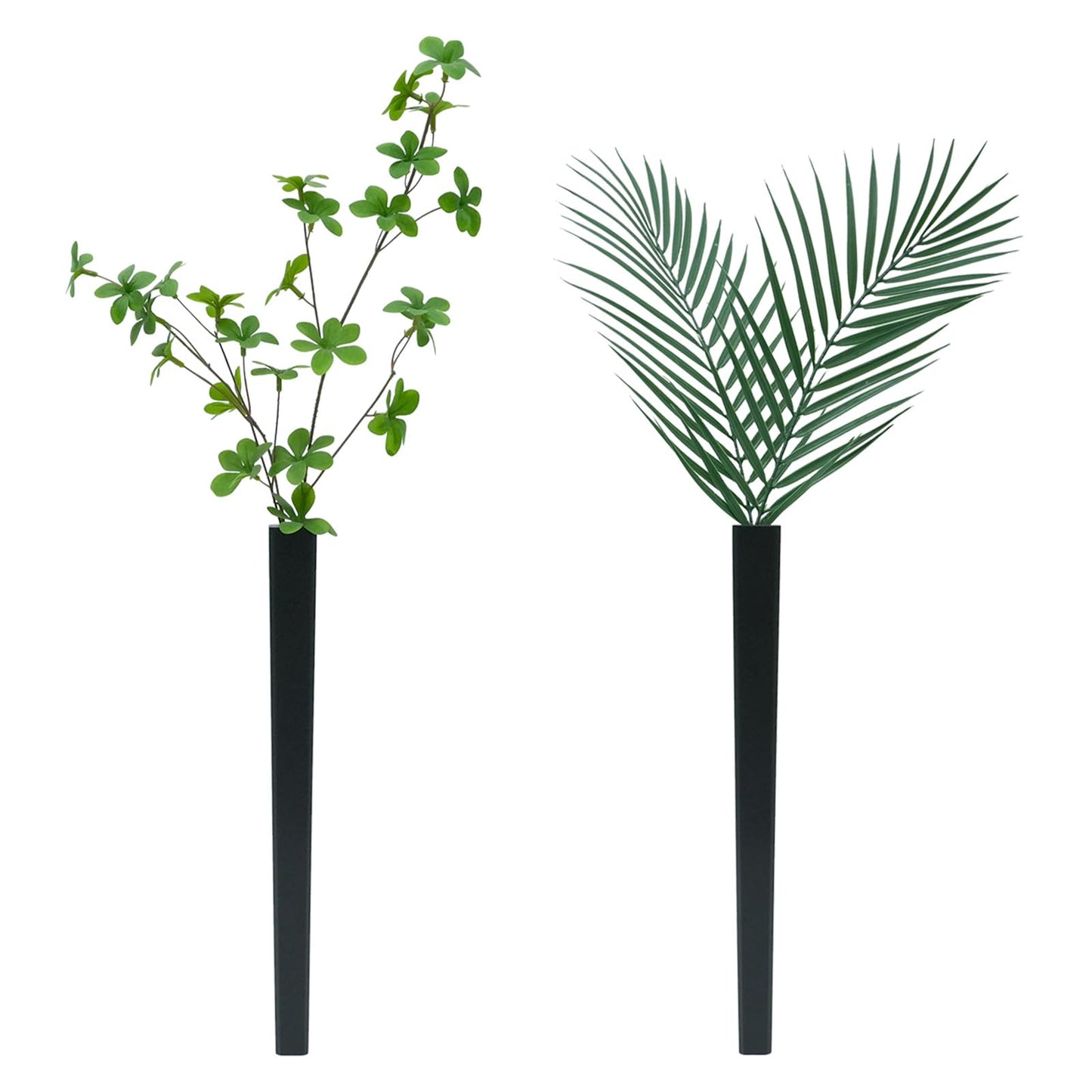 Wood Wall Planter Set of 2, Wooden Wall Art Decor for Hydroponics Plants, Dried Flowers, Faux Greenery, Modern Farmhouse Indoor Wood Hanging Vase for Living Room, Bedroom, Bathroom (Black)