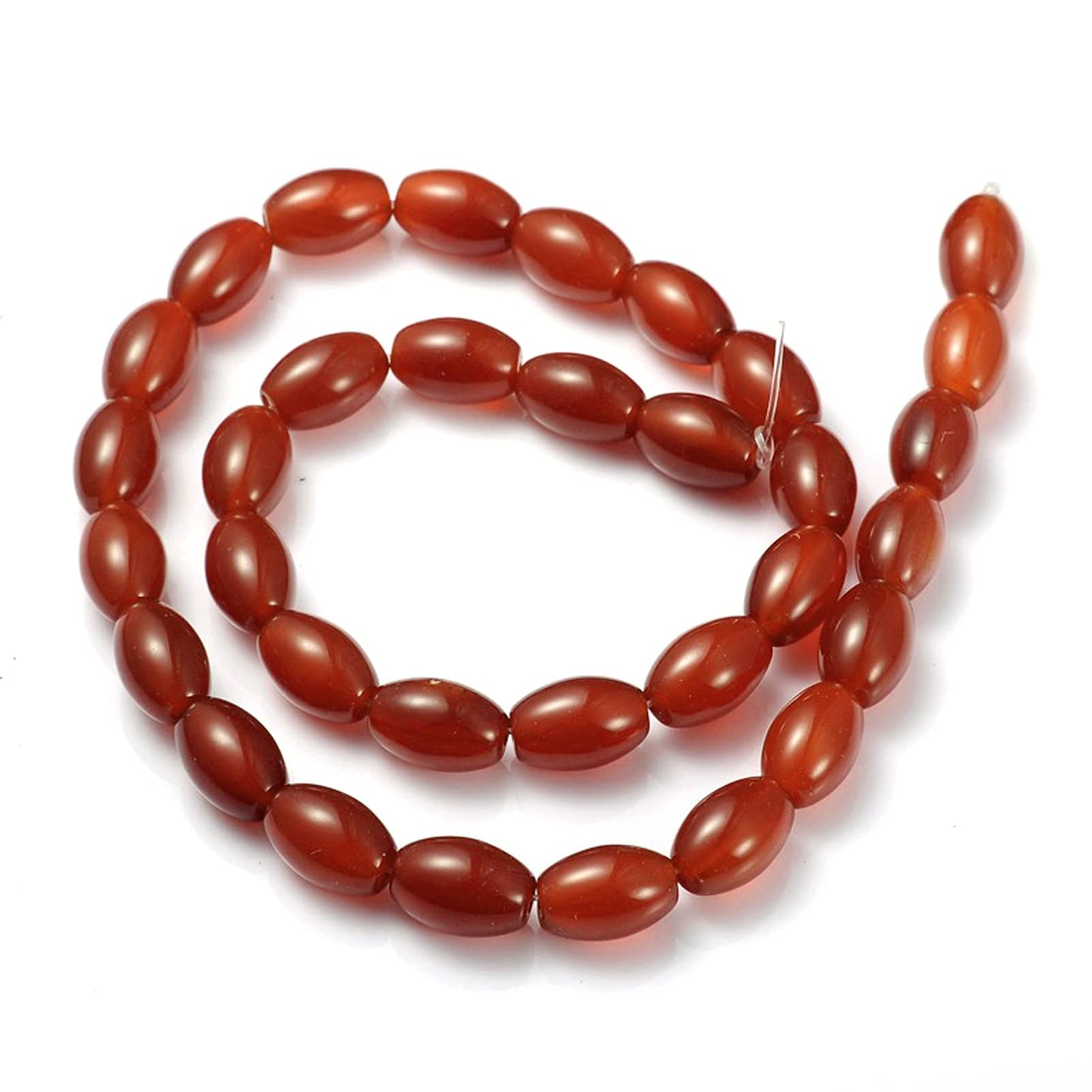 Fashewelry 30pcs Natural Carnelian Gemstone Beads Smooth Oval Healing Crystal Loose Stone Beads 12x8mm for Jewelry Necklace Bracelet Earring Craft, 14.5 Inch