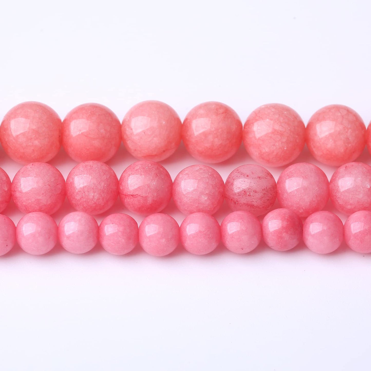 60PCS 6MM Natural Pink Jade Stone Beads Energy Healing Beads for DIY Jewelry Bracelet Necklace Making for Jewelry Making15Inch