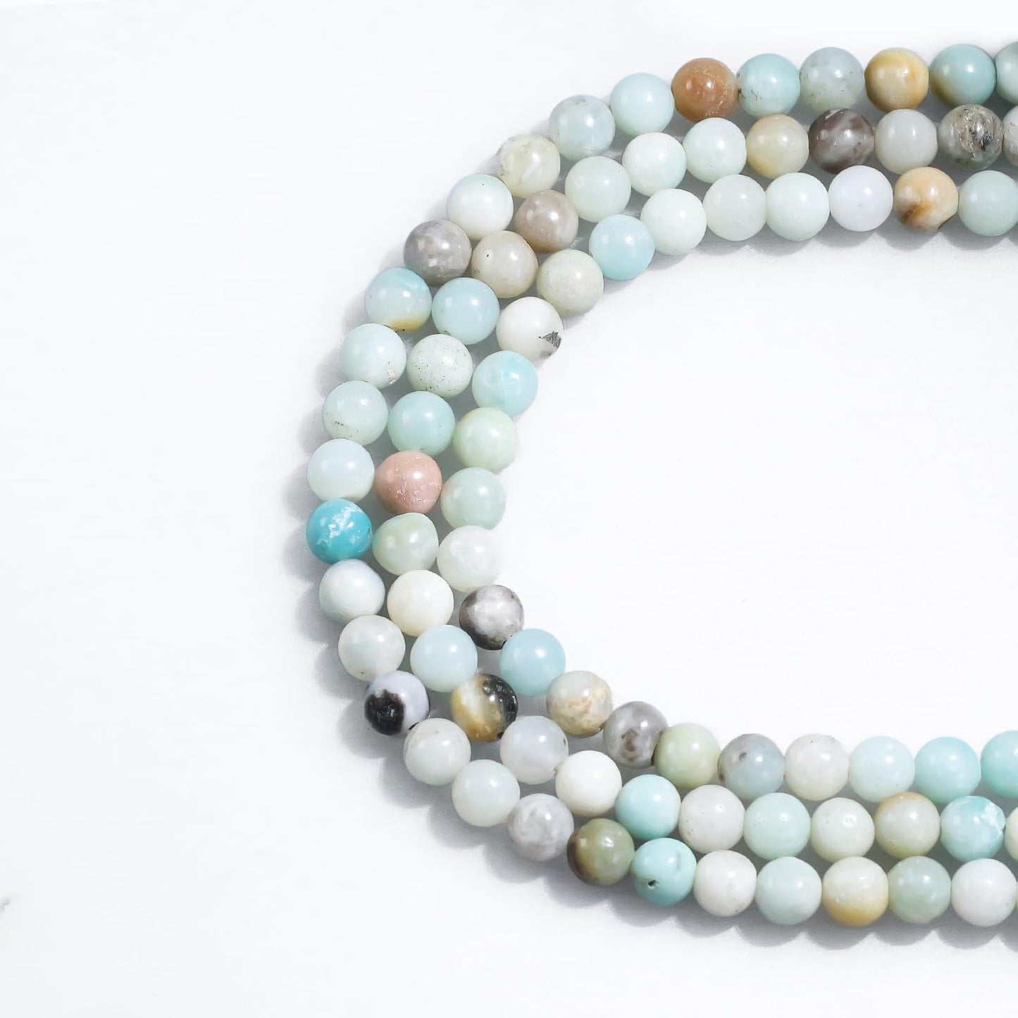 8mm Natural Gemstone Round Amazonite Loose Beads for Jewelry Making Bracelets Necklace Earrings Art Craft (45-48pcs/strand)