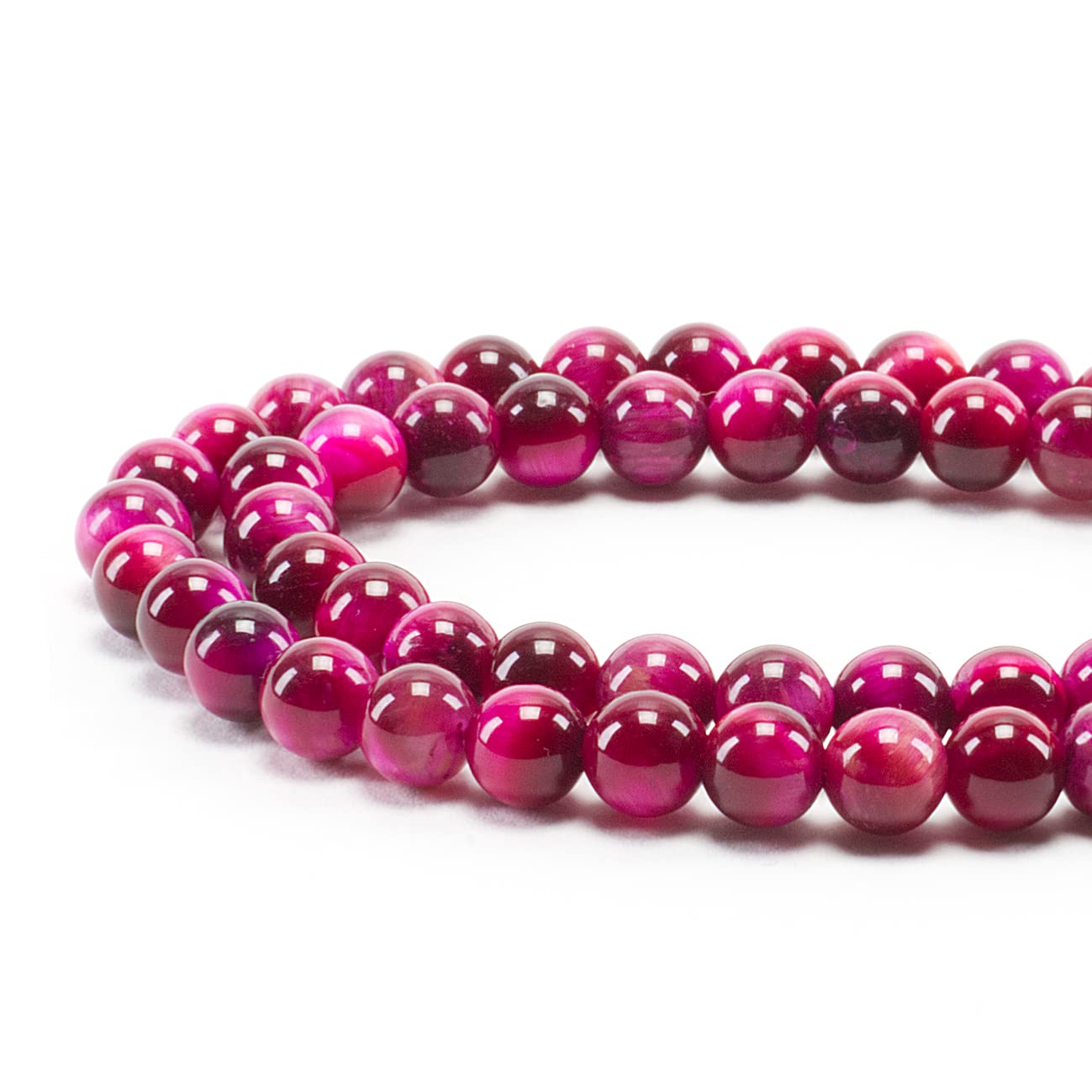 Cherry Tree Collection | 100PCS 6mm Pink Tiger's Eye Gemstone Round Beads for Jewelry Making | Includes Storage Box, Elastic String, and Needles