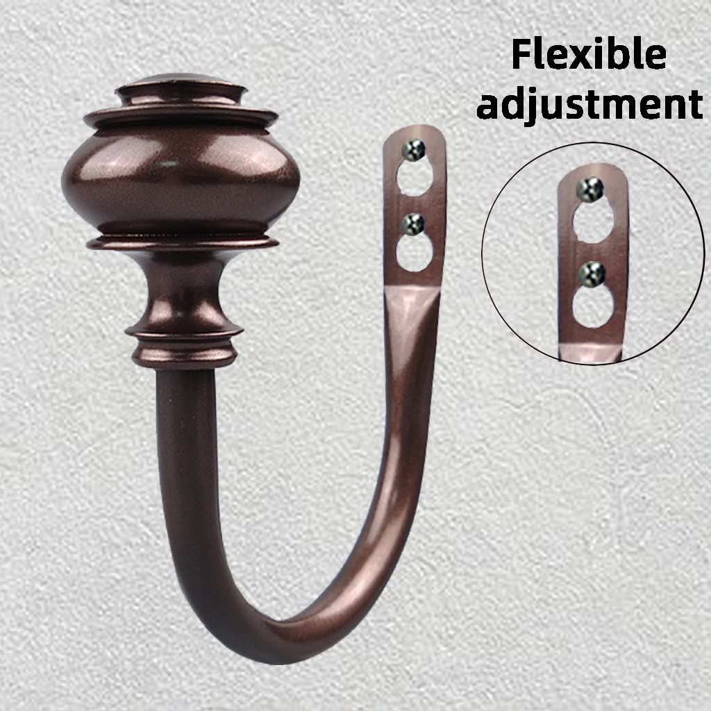 Kowibcl 2Pcs Curtain Holdbacks - Wall Mounted Drapery Tiebacks with Screws, Decorative Curtain Holders for Bedroom Livingroom Office Home,Medium Bronze