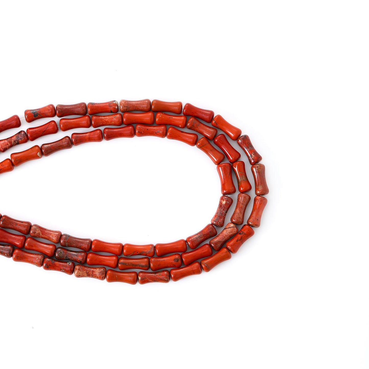 5x12mm Natural Red Stone Bamboo Shape Gem Healing Energy Loose Spacer Beads for DIY Necklace Bracelet Earring