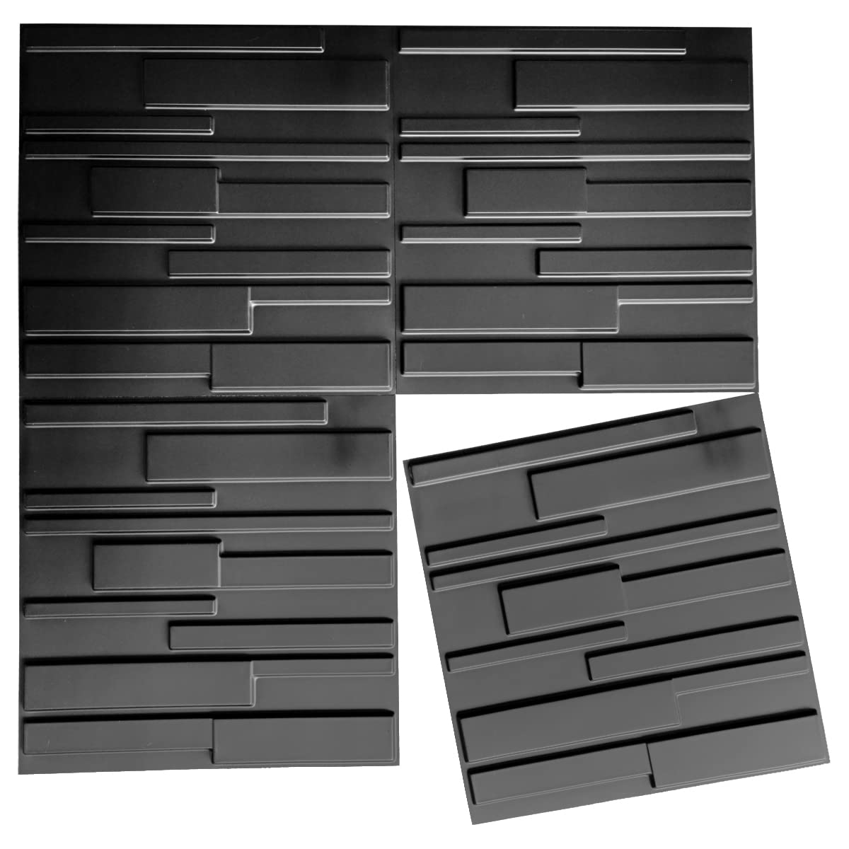 Art3d Decorative 3D Wall Panels 12 Pack 19.7" x 19.7" Creative Wall Panel for Indoor Decoration, Carbon Black