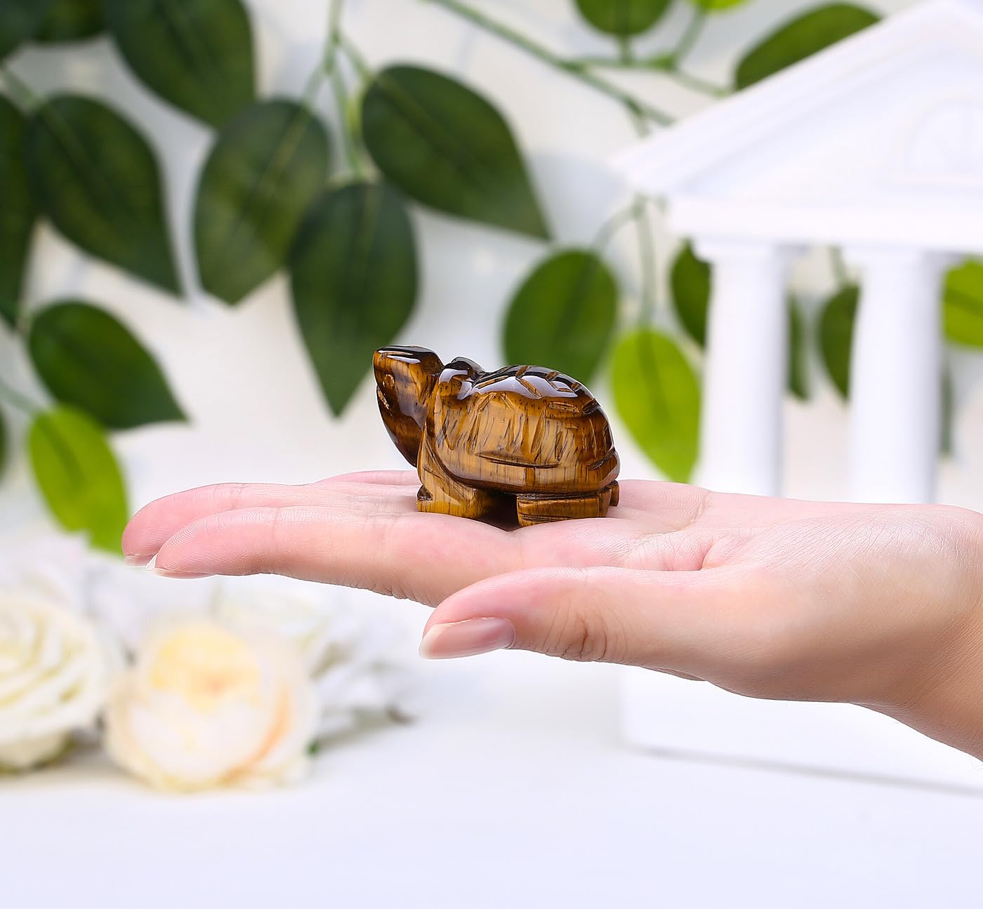 DUQGUHO 2" Travel Turtle Gift Decor Crystals Figurines Tiger Eye Crystal Best Turtles Travels Gifts for Women Traveling Travelers Cute Decorations