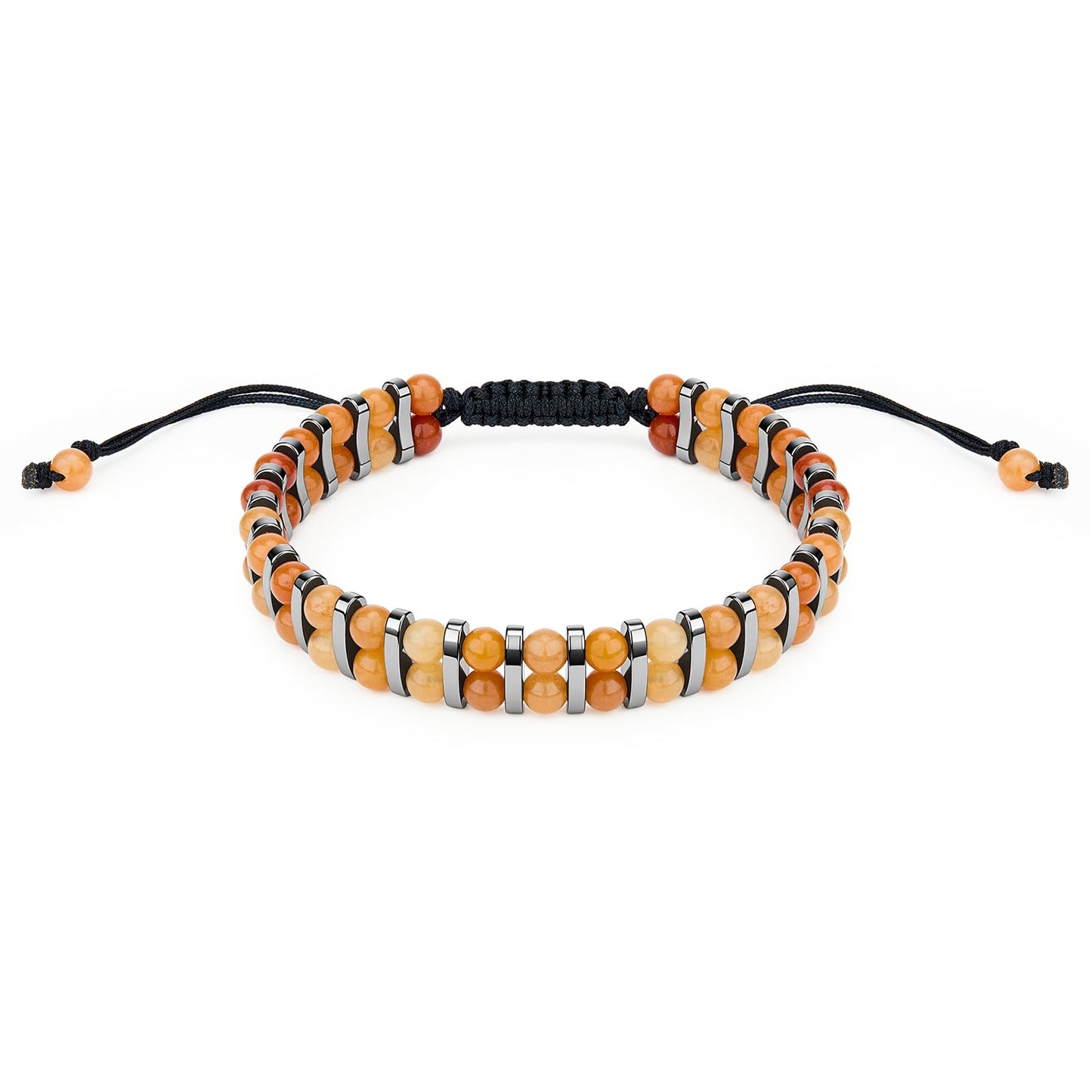 MAIYIDACK Double Row Red Aventurine Hematite Energy Art Jewelry, 3-in-1 Triple Protection Bracelet for Abundance & Vitality, Spiritual Men & Women, Reiki Healing Gift (Red Aventurine)
