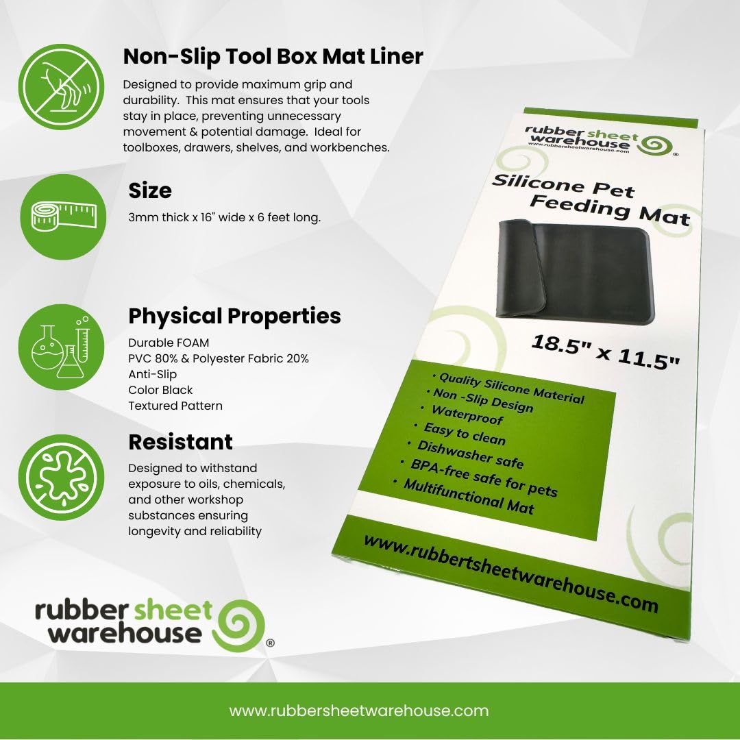 Multi-Purpose Silicone Rubber Mat, Non-Slip Surface, Indoor Outdoor Use, Easy Clean