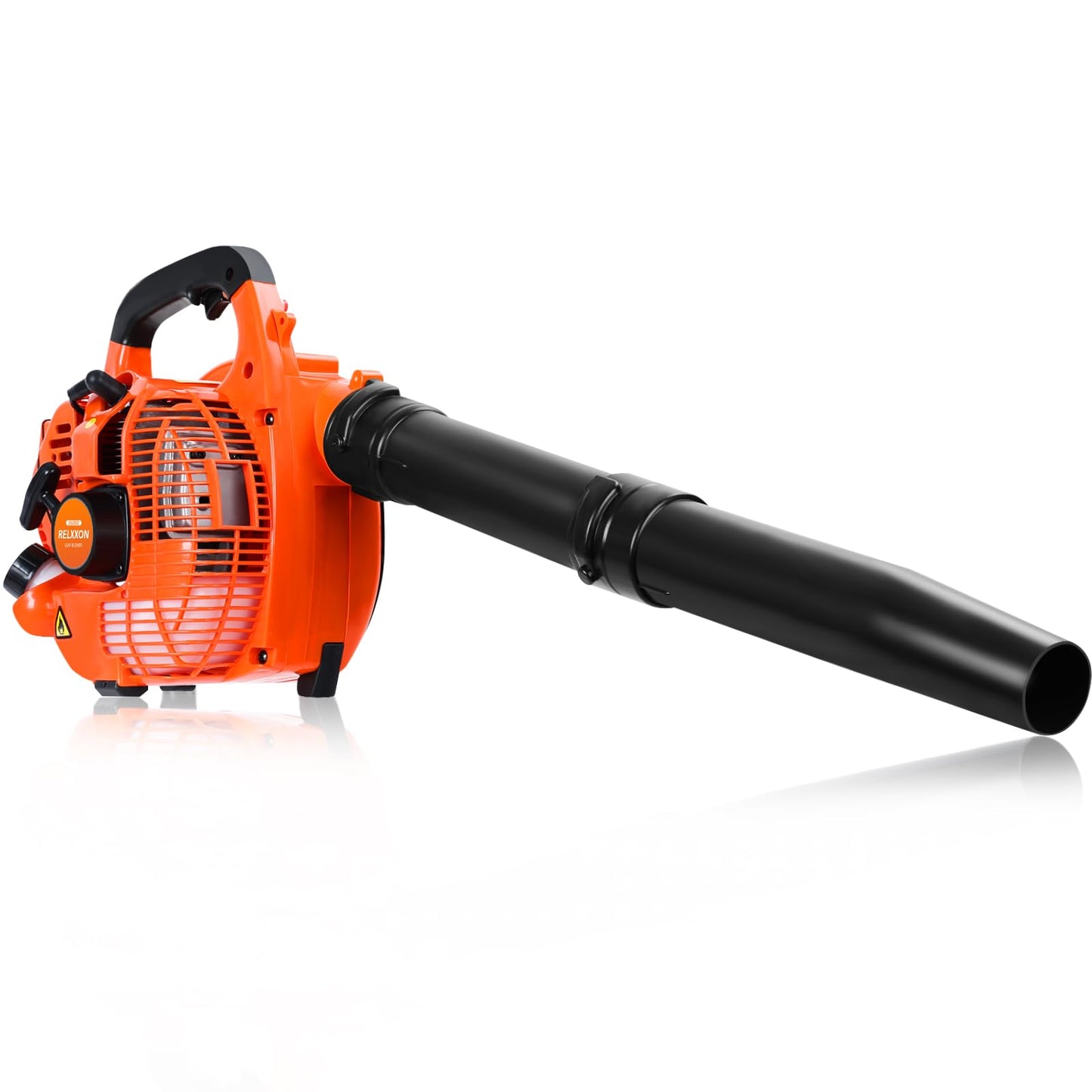 Relxxon Gas Leaf Blower 26cc Handheld, Powerful 2-Cycle Engine, 180 MPH 380 CFM, Lightweight Quick-Start for Lawn Care, Yard Debris & Light Snow (Orange)