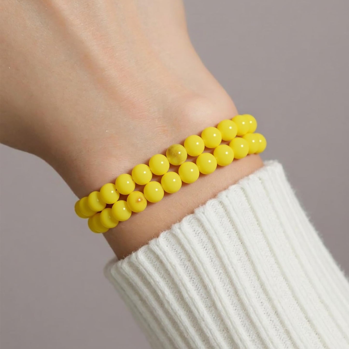 Yochus 60pcs 6mm Yellow Persian Jade Energy Healing Round Bulk Gemstone Beads for Jewelry Making Bracelet Necklace Earring DIY
