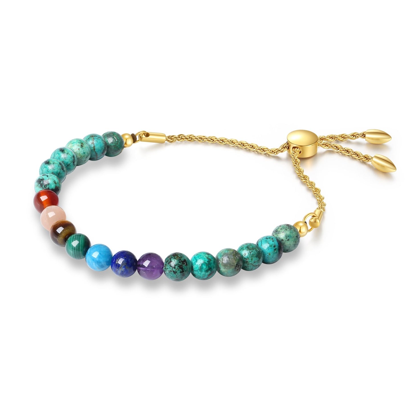 COAI Women's 7 Chakra Bracelet, African Turquoise Beaded Bracelet for Women