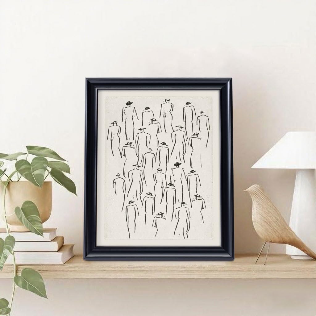 Framed Abstract Canvas Wall Art Decor, Minimalist Wall Prints for Bedroom Bathroom Office, Posters for Living Room Aesthetic, Nature Painting Artwork
