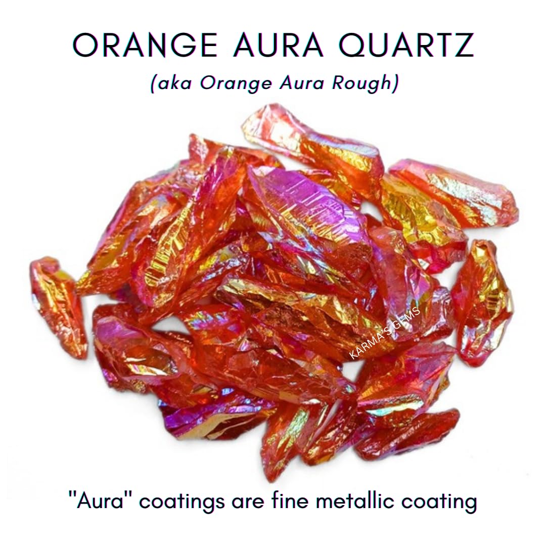 Crystals, Rocks, Jade, Crystals and Healing Stones, Witchcraft Supplies, Healing Crystals, Stones, Healing Stones, Rock Collection, Agate, Raw Stones (Orange Aura Quartz, 2 Pcs)