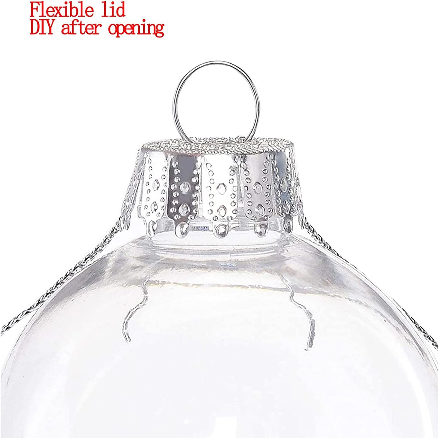 12 Pcs Clear Plastic Fillable Ornament Balls,2.36Inch Christmas DIY Baubles for Christmas, Halloween, Birthday, Wedding Decor, DIY Crafts Decorations (60 mm)