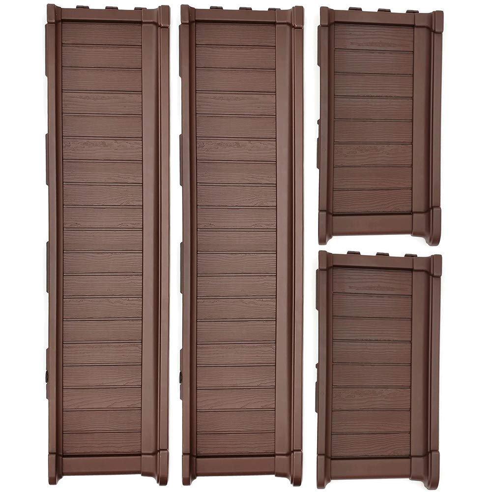 Modern Home Raised Garden Bed Kit - Stackable Modular Flower/Planter Kit (4'x2' Brown, Set of 2)