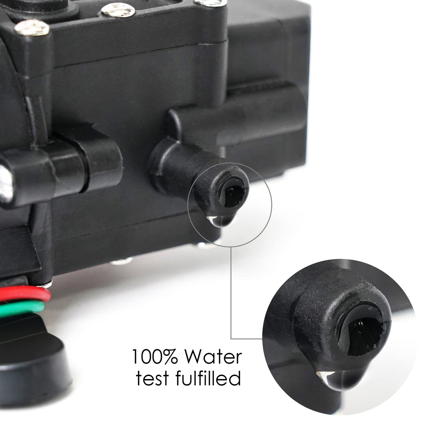 12V DC Fresh Water Pump with 2 Hose Clamp 12 Volt Diaphragm Pump Self Priming Sprayer Pump with Pressure Switch 4.5 L/Min 1.2 GPM 110 PSI Adjustable for RV Camper Marine Boat Lawn