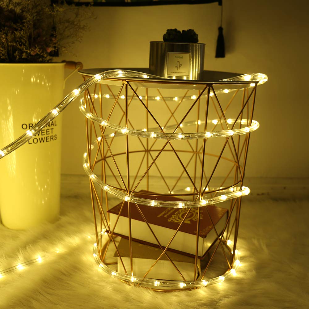 HuiZhen 100ft LED Rope Lights, 720Led Warm White Rope Lights for Outside, Connectable Rope Light, Indoor Outdoor Rope Lights Waterproof for Party, Wedding, Background, Trees, Pool, Eaves Decorations