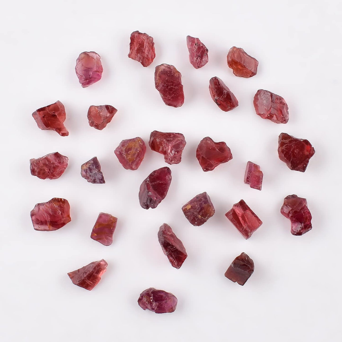 50 carats Natural Raw Red Garnet Gemstones Stone Rough Crystals, Jewelry Making Bulk Supply, Wire Wrapping, Wholesale Lot, Chakra Crystals January Birthstone DIY Loose Stones, 9 to 13mm, (7 to 8pcs)