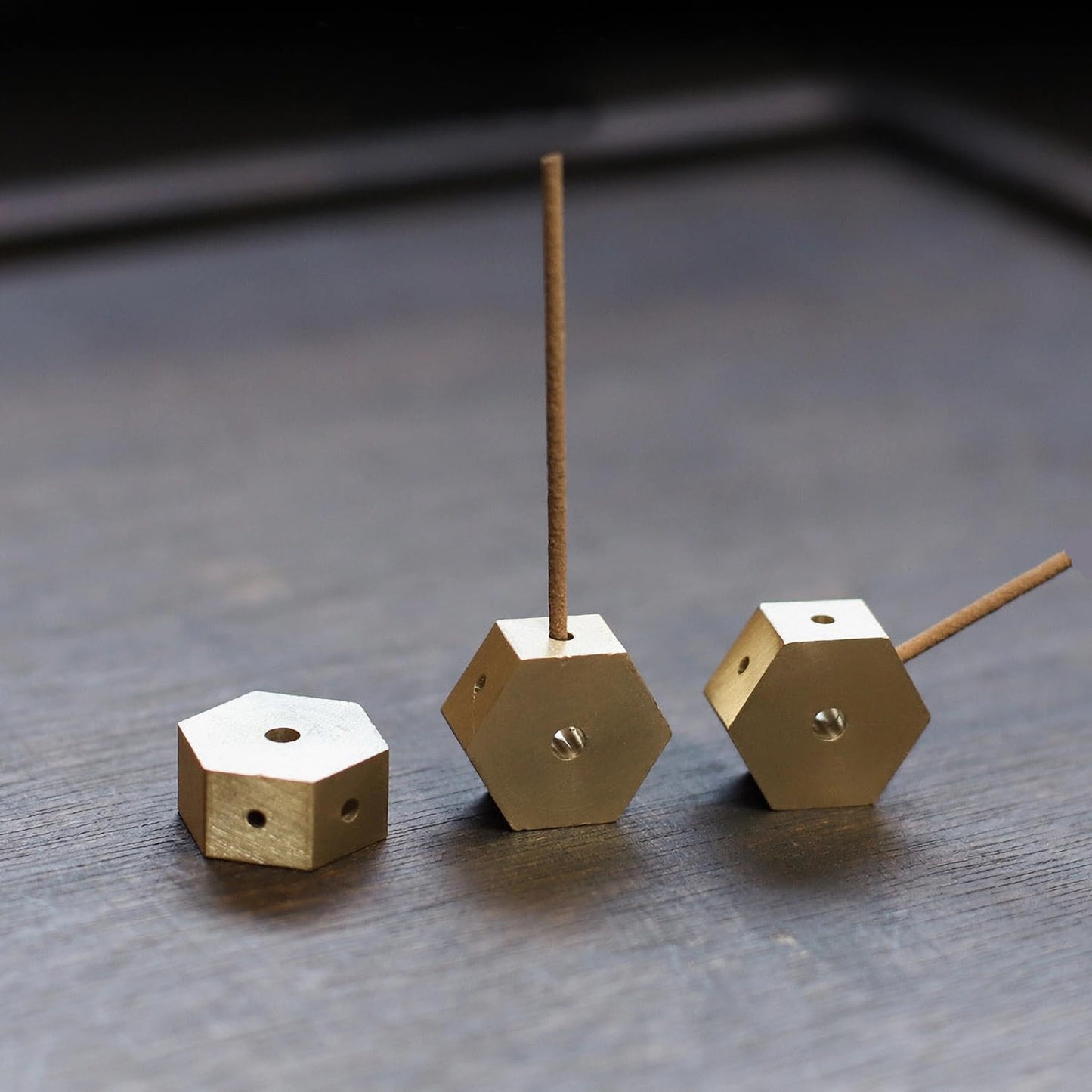 Chenshuo Mini Dual Purpose Incense, Brass Incense Holder for Incense Sticks, Hexagonal Shape Burner Plate Holder Censer Home Decoration, 3 Pcs