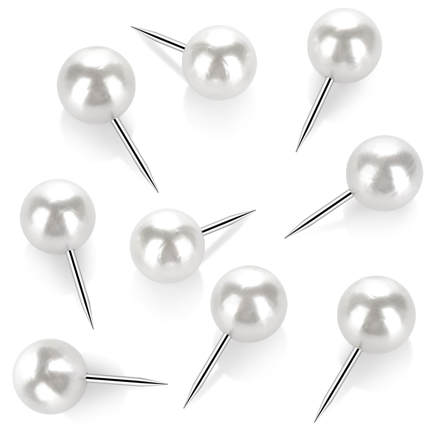 60 Pcs Push Pins, Thumb Tacks for Decorative Wall, Pearl White Thumbtacks for Bulletin Board Corkboard Map Calendar Photo Home Office