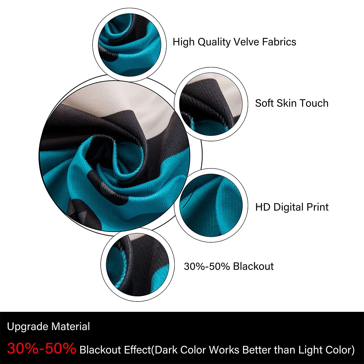 Erosebridal Tie Dye Darkening Curtains Blue Spiral Blackout Curtains Swirl Shape Window Drapes 42"x90",2 Panels Kids Boys Girls Teens Window Treatments