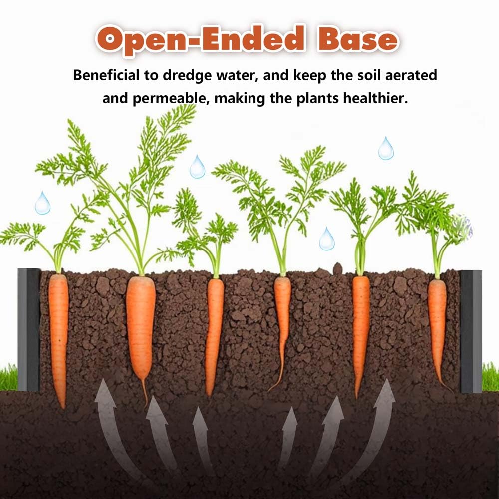 Ningering Metal Raised Garden Bed 8x4x2 FT, Outdoor 2 Pcs Galvanized Planter Boxes Set with 4 Reinforced Bars,Rectangle Vegetable & Flower Beds for Herbs, Fruits, Planting (8x4x2 FT)
