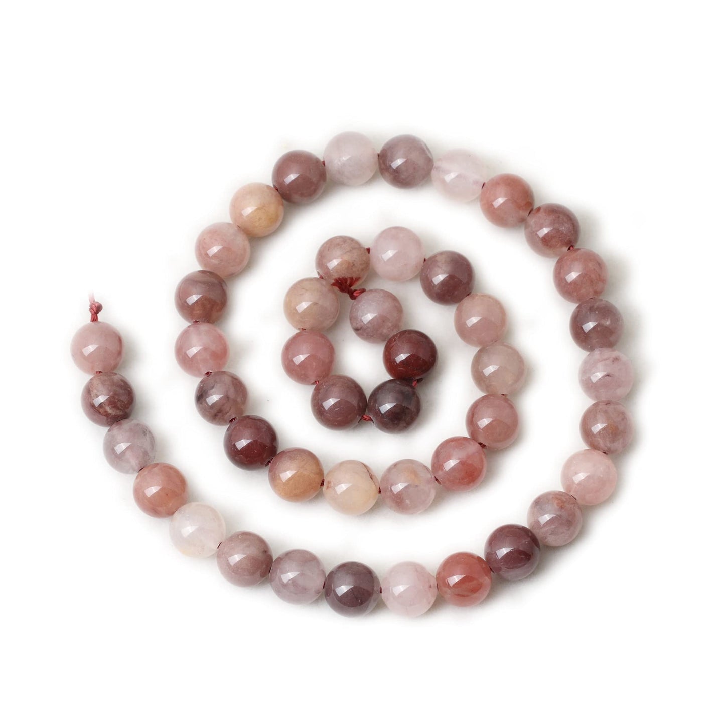 CHEAVIAN 45PCS 8mm Natural Pruple Berry Quartzite Crystal Round Loose Beads for Jewelry Making 1 Strand 15"