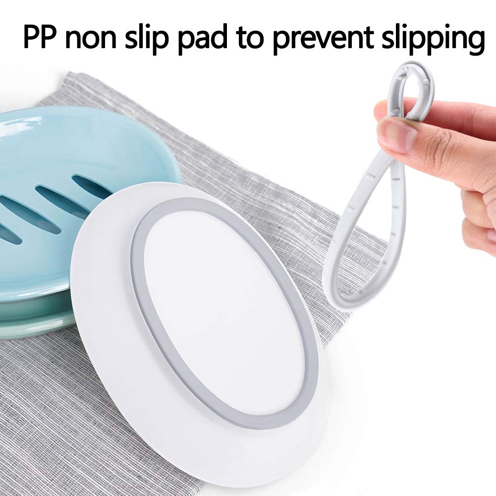 WYOK 2-Pack Soap Dish with Drain Plastic Sponge Holder Easy Cleaning Soap Saver Tray Caddy Keep Dry Stop Mushy for Shower Bathroom Kitchen(White)