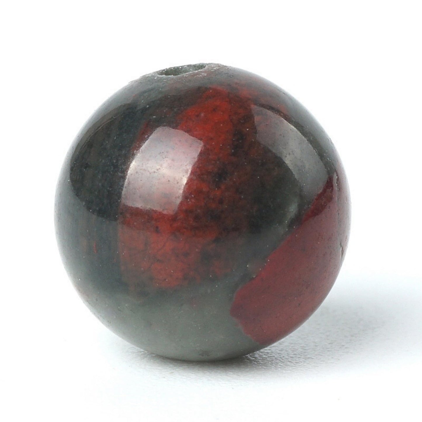 100Pcs Natural Stone 6mm African Blood Stone Round Loose Gemstone Energy Healing Beads Hole Size 1mm DIY Smooth Beads for Bracelet Necklace Earrings Jewelry Making