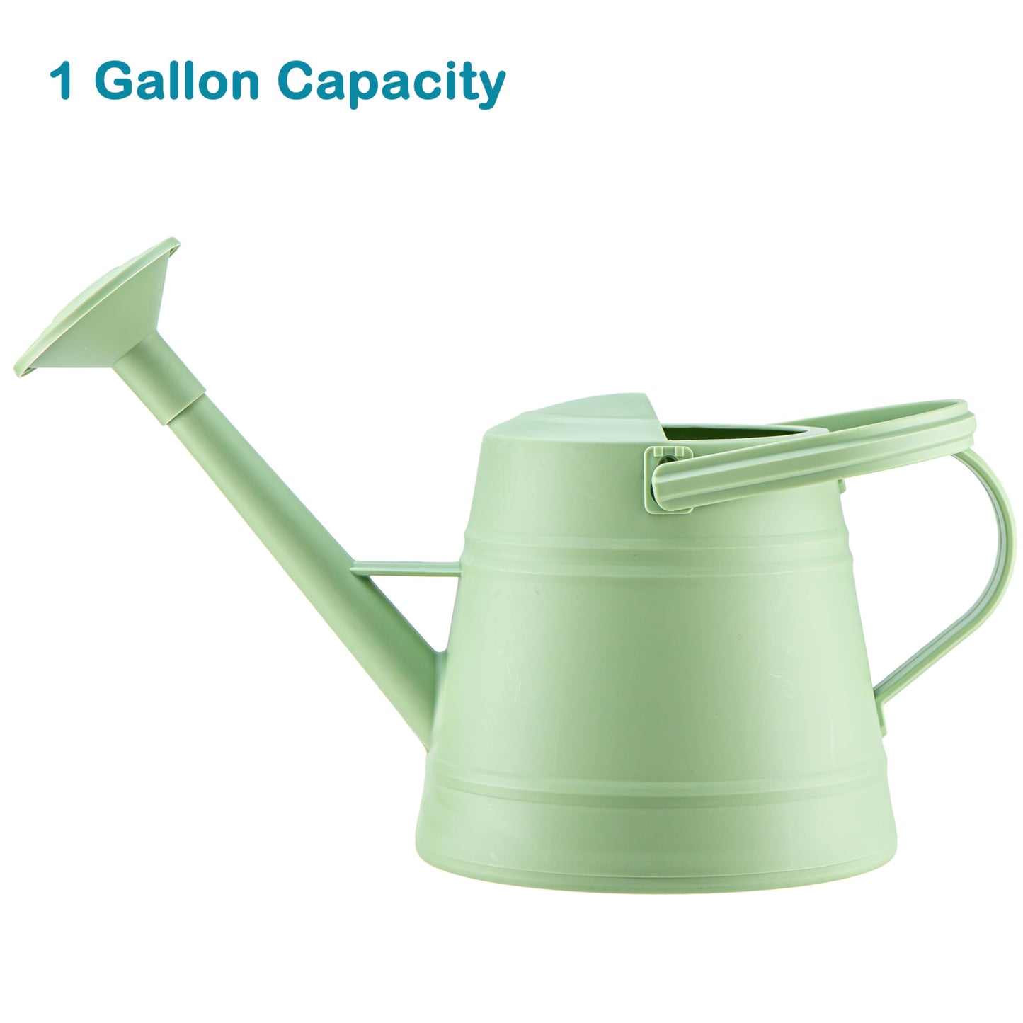 1 Gallon Watering Can Outdoor, Plastic Water Can for Plants with Comfort Grip Handle, Detachable Sprinkler Head