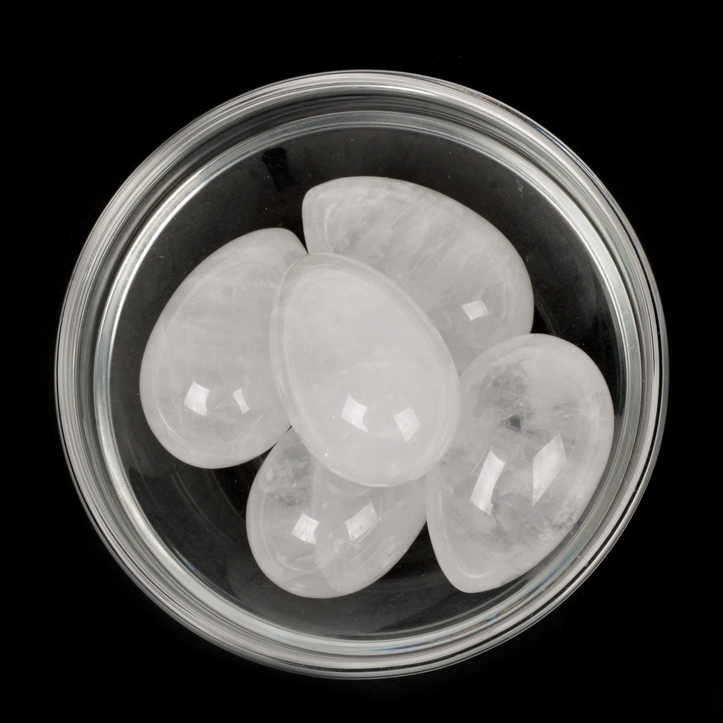Justinstones Natural White Clear Quartz Gemstone Egg Crystal Healing Chakra Meditation Home Office Decor Stone with Stone Stand