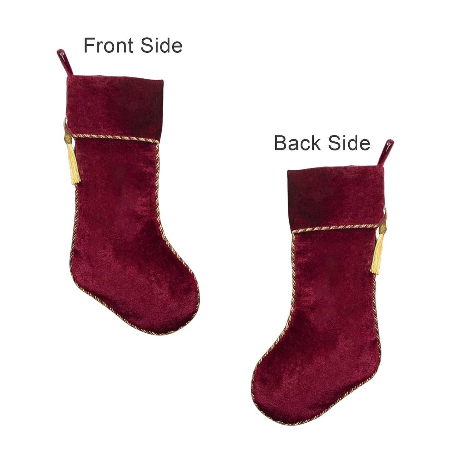 Ugiftcorner Red Christmas Stockings 4 Pack Velvet Christmas Stockings with Gold Tassel Decorations for Fireplace Holiday Party