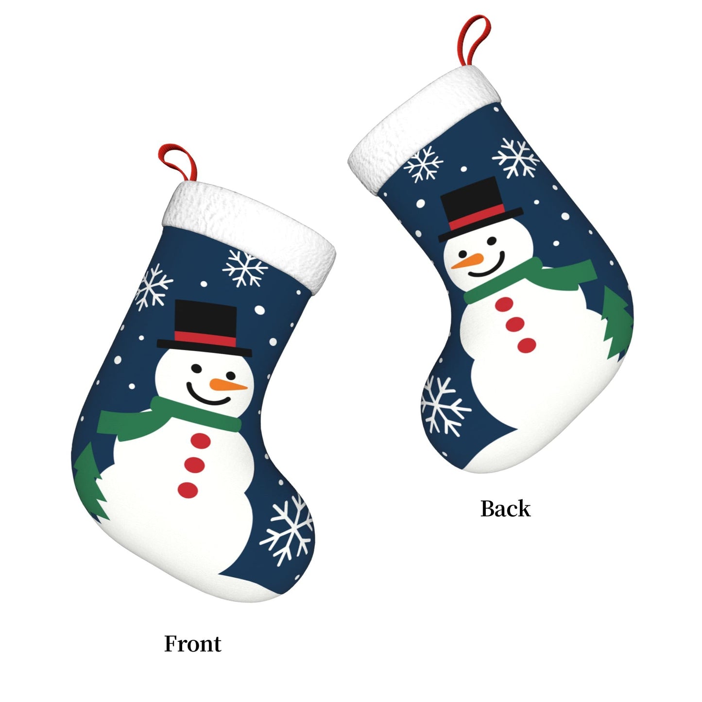 XJHBHJ Personalized Christmas Stockings Custom Name Christmas Winter Joy Snowman Snowflakes Stocking 18" Xmas Stockings for Family Christmas Ornaments