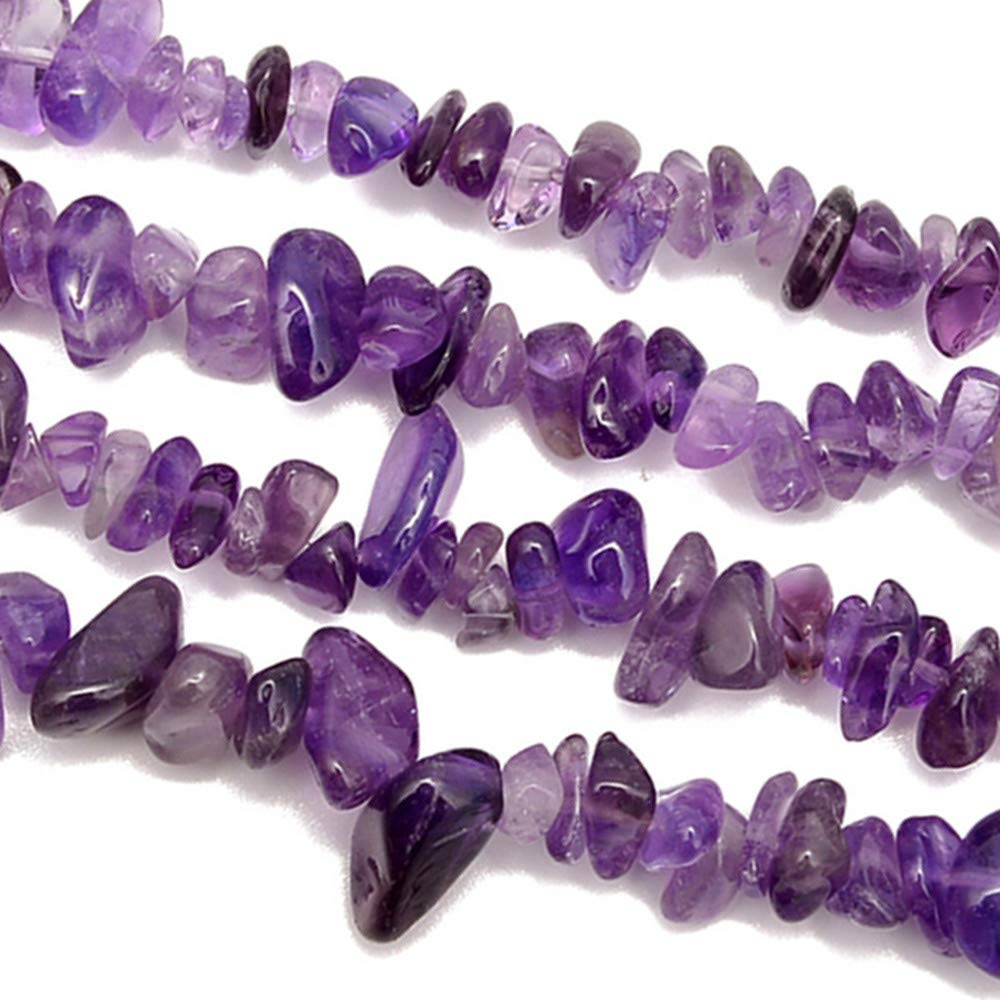 PLTbeads Gemstone Chips Natural Amethyst 3-5mm Healing Crystals Waist Bracelets Necklace Kit Irregular Stone DIY Crafts Design Jewelry Making Approxi 32 inch