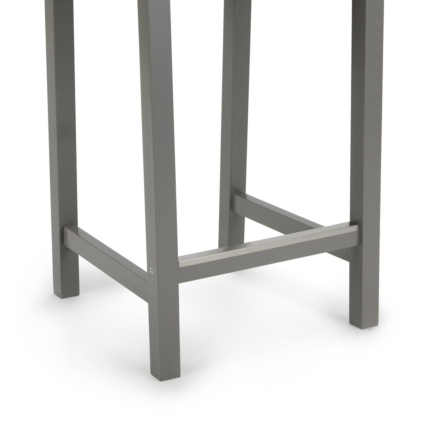 Amazon Basics Wooden Bar Stool with Backrest 24", Grey, 1 Unit